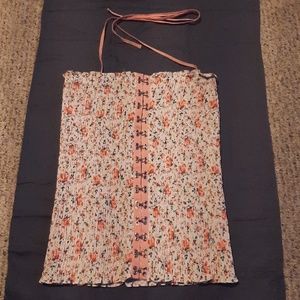 Vintage Betsey Johnson Floral Pink Corset Top